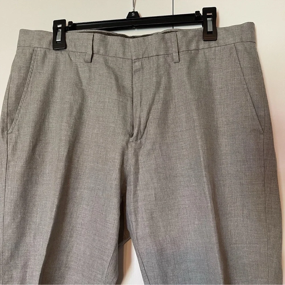 J.Crew Bowery Mens Pants 34x32 Slim Fit Stretch Chinos Gray Cotton Office Preppy